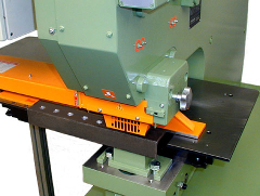 The detachable front section was removed here to allow for the processing of angle iron.